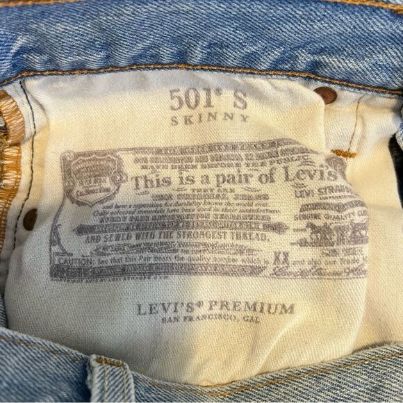 Sz 29x28"/8 Levi's Vintage 501 Skinny Distressed Jeans Preloved $118 MSRP - Picture 14 of 16